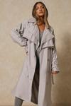 MissPap Ruched Back And Sleeve Trench Coat thumbnail 1