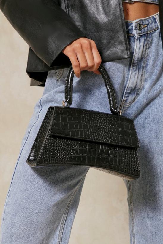 MissPap Croc Leather Curved Shape Grab Bag 1