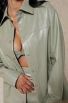 MissPap Leather Look Oversized Shirt thumbnail 5