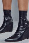 MissPap Leather Look Wedge Ankle Boots thumbnail 2