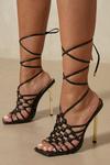 MissPap Caged Square Toe High Heels thumbnail 1