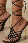 MissPap Caged Square Toe High Heels thumbnail 2