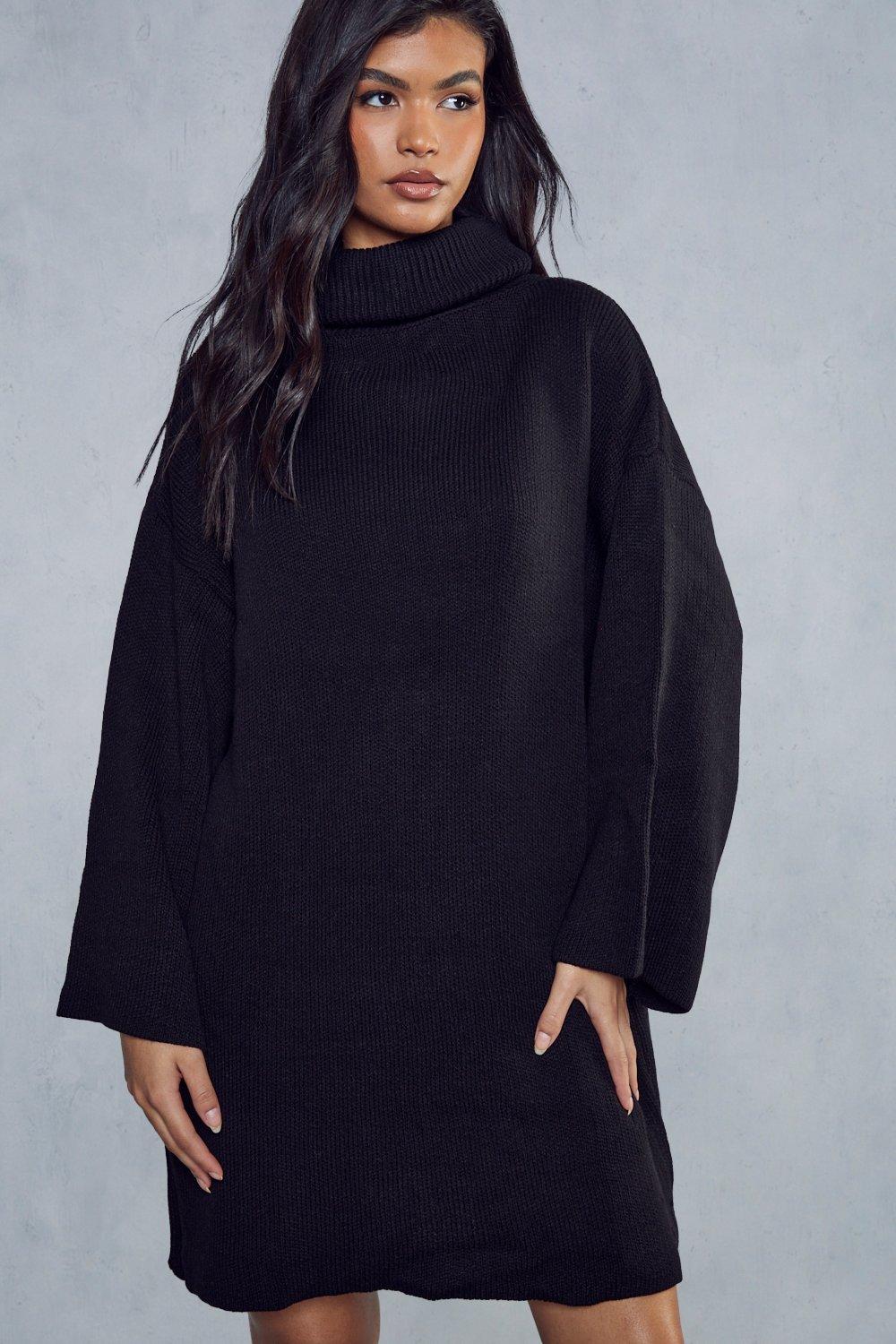 Oversized Turtle Neck Knitted Dress