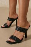 MissPap Quilted Square Toe Heeled Mules thumbnail 2