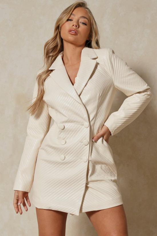 MissPap Leather Look Quilted Blazer Dress 1