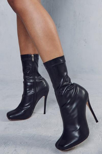 Square Toe Heeled Ankle Boots