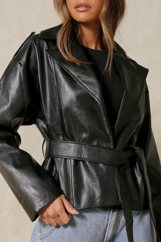 MissPap Oversized Leather Look Jacket 2