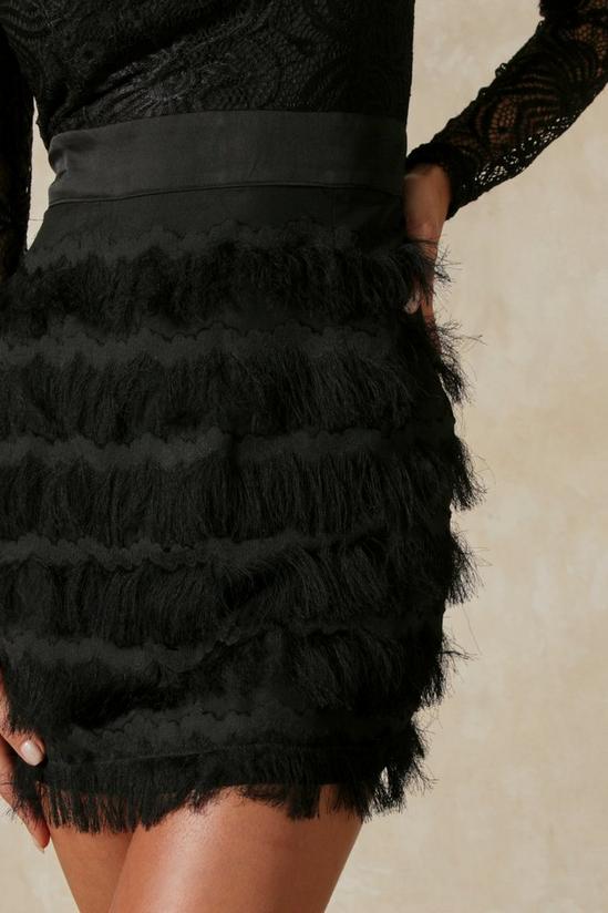 MissPap Fringed Skirt High Neck Lace Dress 6