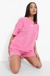 boohoo Ofcl Woven Tab Towelling Oversized T-Shirt thumbnail 1