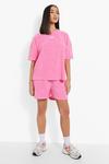 boohoo Ofcl Woven Tab Towelling Oversized T-Shirt thumbnail 4