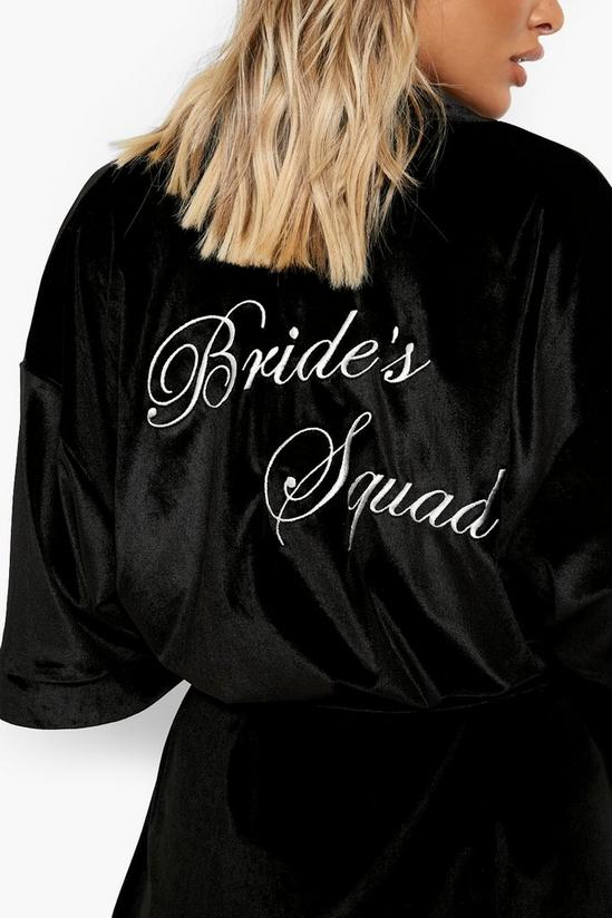 boohoo Bride Squad Embroidered Velvet Robe 4