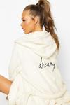 boohoo Dreamy Embroidered Fluffy Dressing Gown thumbnail 2