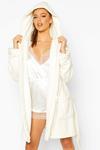 boohoo Dreamy Embroidered Fluffy Dressing Gown thumbnail 4