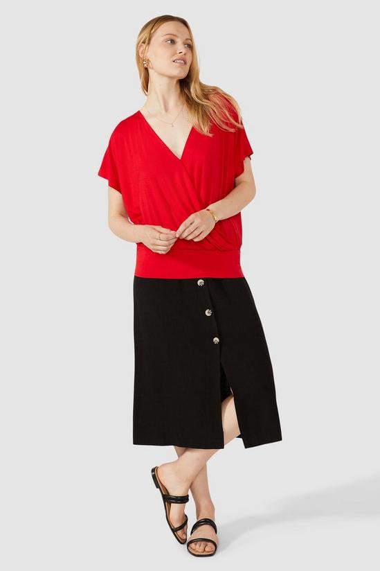 Principles Belted Button Through Linen Mix Skirt 1