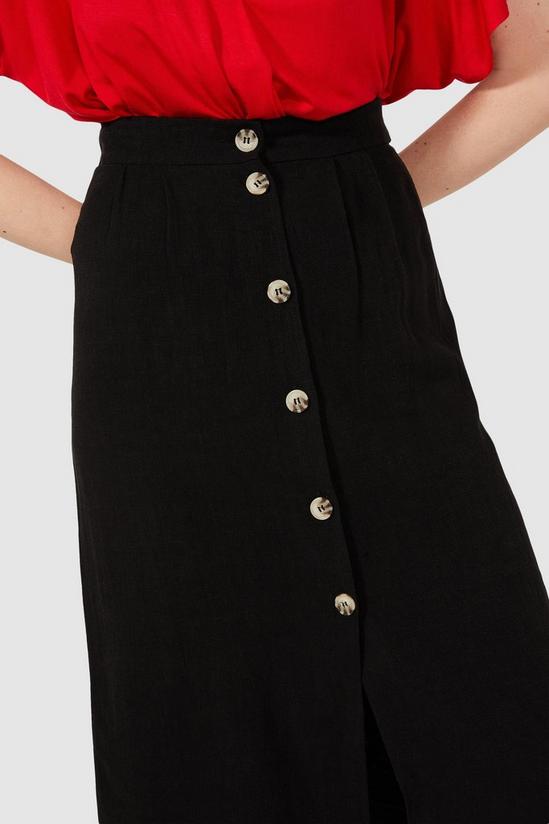 Principles Belted Button Through Linen Mix Skirt 2