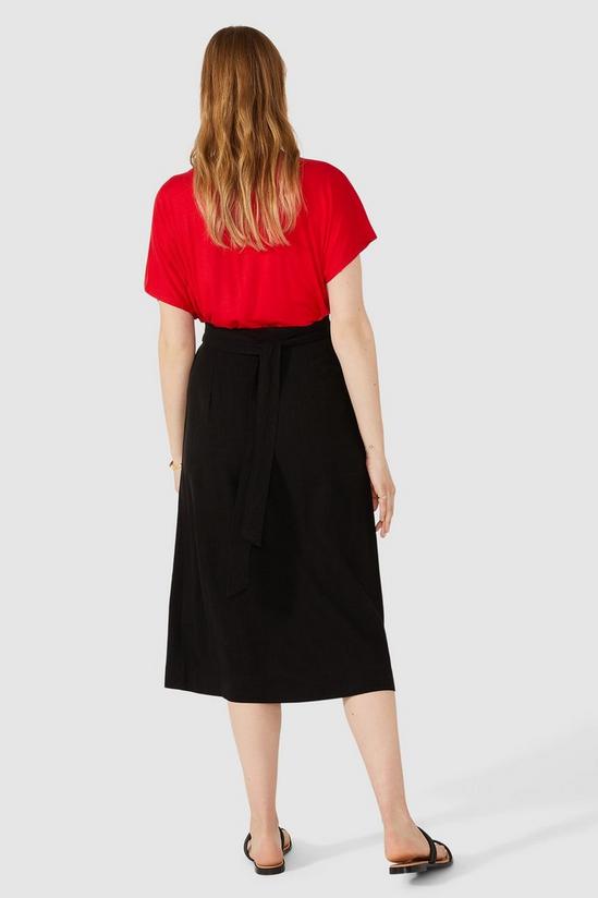 Principles Belted Button Through Linen Mix Skirt 3
