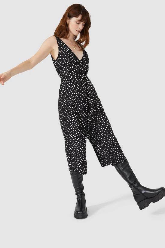 Red Herring Spot Print Cropped Worker Jumpsuit 1
