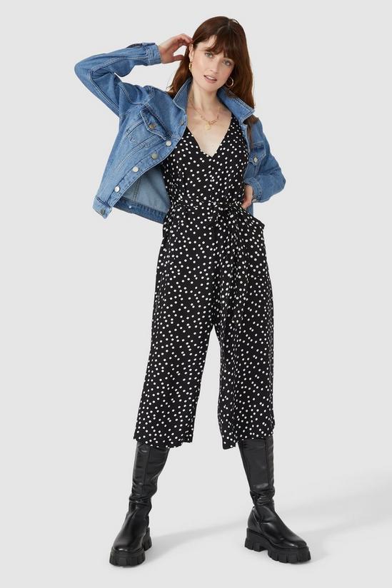 Red Herring Spot Print Cropped Worker Jumpsuit 4
