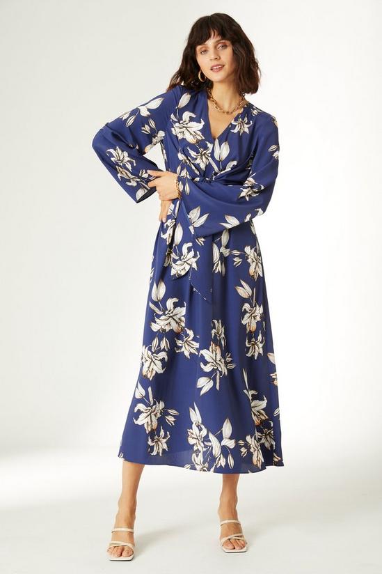 Principles Tie Front Kimono Sleeve Midi Dress 1