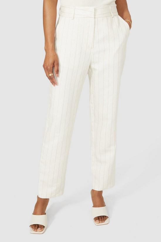 Principles Metallic Stripe Linen Look Trousers 3