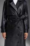 Principles Leather Double Breasted Belted Trench Coat thumbnail 3