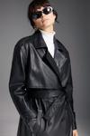 Principles Leather Double Breasted Belted Trench Coat thumbnail 5