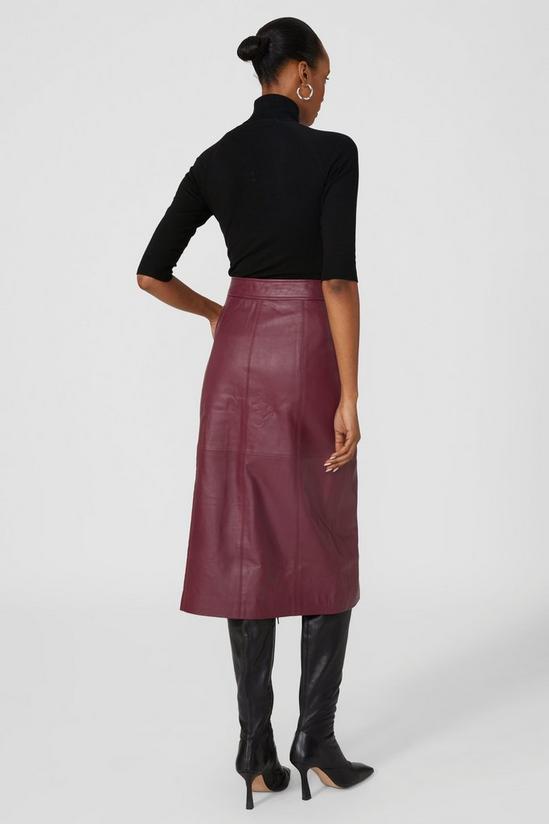 Principles Popper Front Leather Midi Skirt 4