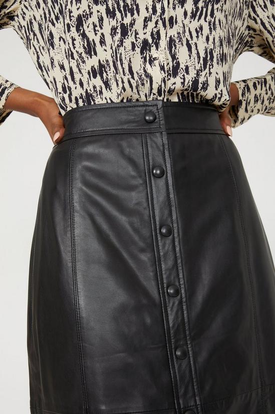Principles Popper Front Leather Midi Skirt 3
