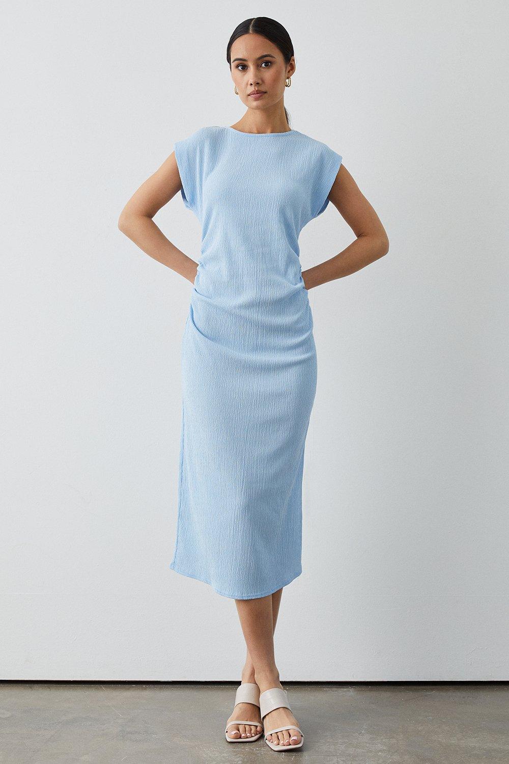 Ruched Side Jersey Midi Dress