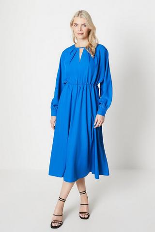 Plus Size Heart Buttons Tie Dye Buckle Dress [44% OFF]