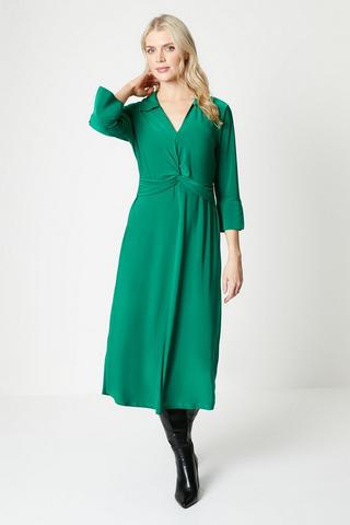 Product Twist Front Shirt Dress green