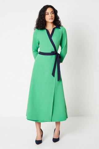 Product Contrast Wrap Dress green