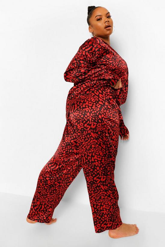 boohoo Plus Leopard Satin Pyjamas 2
