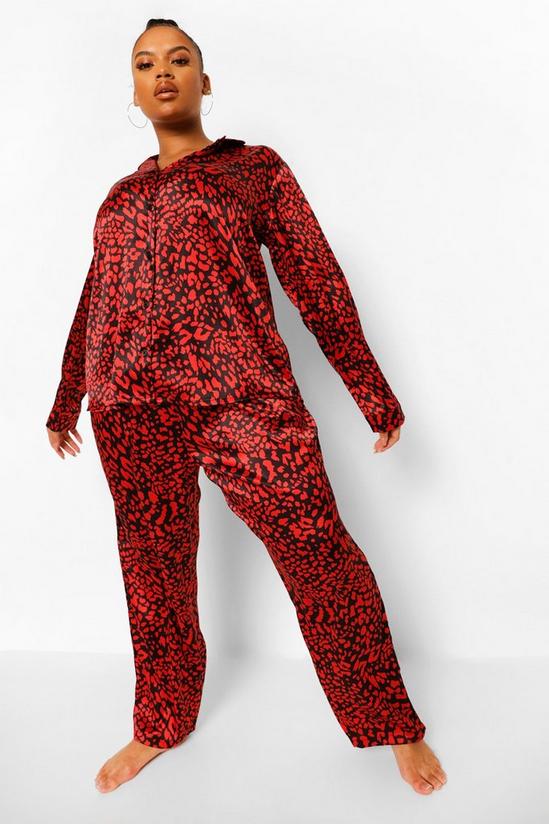 boohoo Plus Leopard Satin Pyjamas 3