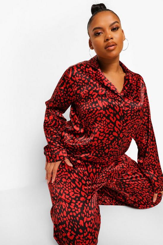 boohoo Plus Leopard Satin Pyjamas 4