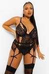 boohoo Plus Cut Out Basque and String Set thumbnail 3