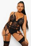 boohoo Plus Cut Out Basque and String Set thumbnail 4