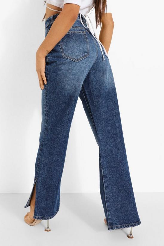 boohoo Petite Side Split Flared Jeans 4