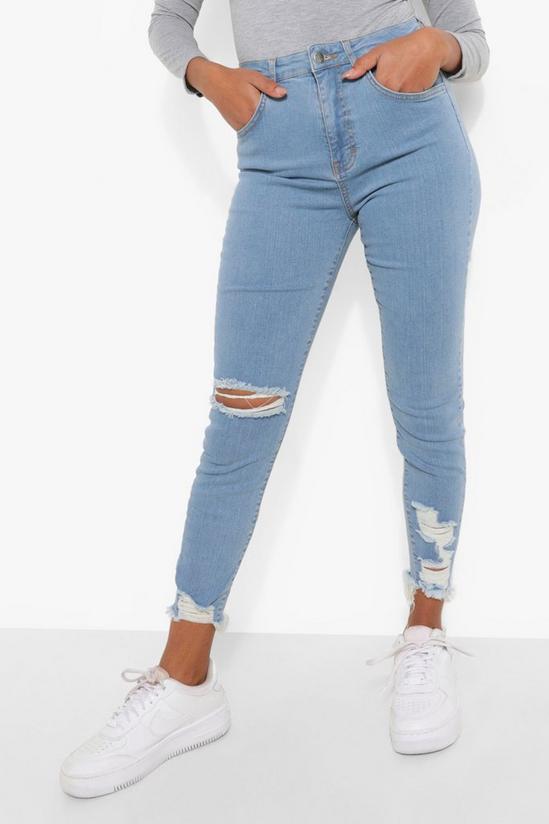 boohoo Petite Distressed Stretch Skinny Jeans 4