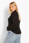 boohoo Plus Zip Up Knitted Jumper thumbnail 2