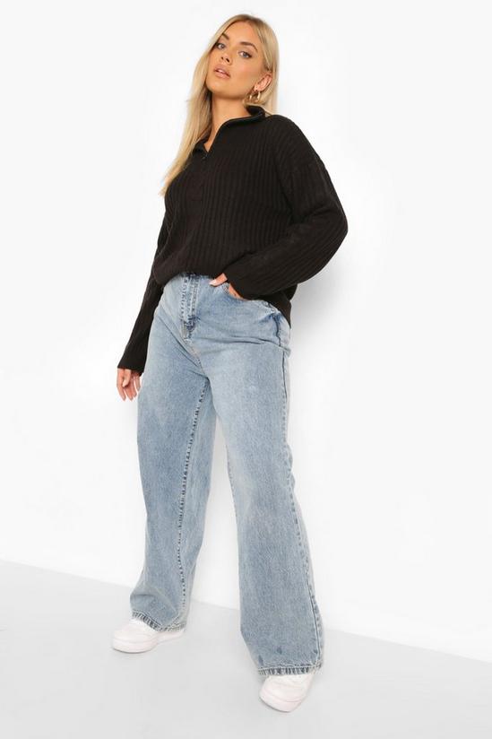 boohoo Plus Zip Up Knitted Jumper 3