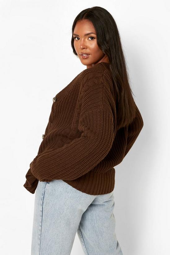 boohoo Plus Chunky Cable Knit Cardigan 2