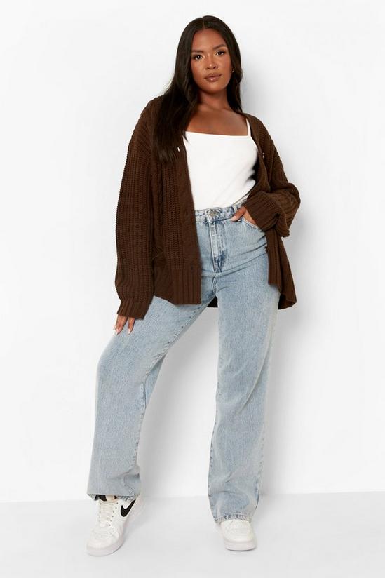 boohoo Plus Chunky Cable Knit Cardigan 3