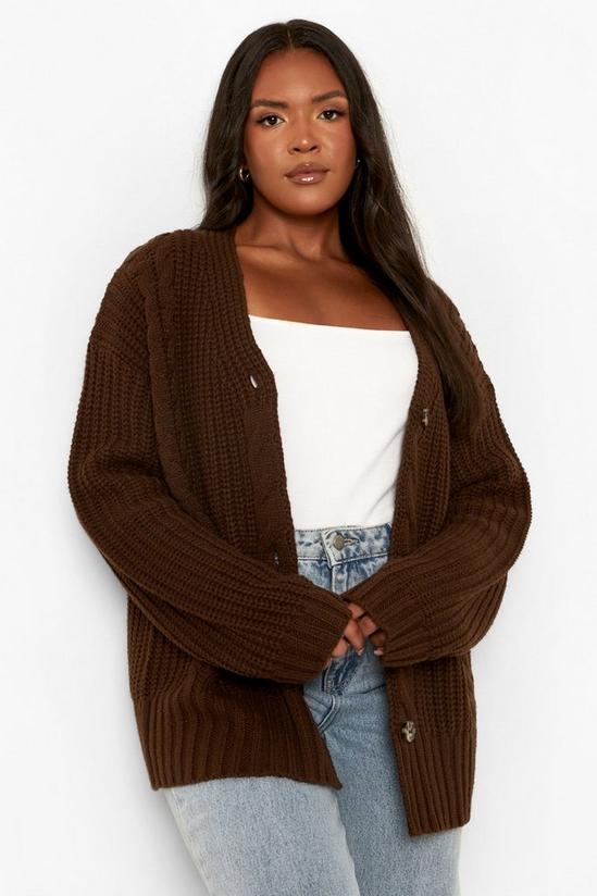 boohoo Plus Chunky Cable Knit Cardigan 4