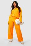boohoo Plus Knitted Button Top & Trouser Set thumbnail 3