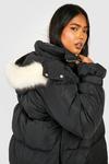 boohoo Plus Maxi Faux Fur Trim Puffer Jacket thumbnail 4