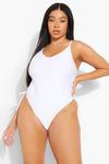 boohoo Plus Lace Up Side Swimsuit thumbnail 1