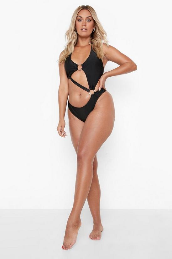 boohoo Plus Ring Cut Out Swimsuit 4
