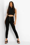 boohoo Petite Button Front Skinny Disco Fit Jeans thumbnail 3