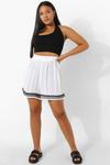 boohoo Plus Cheesecloth Tassel Embroidered Shorts thumbnail 3